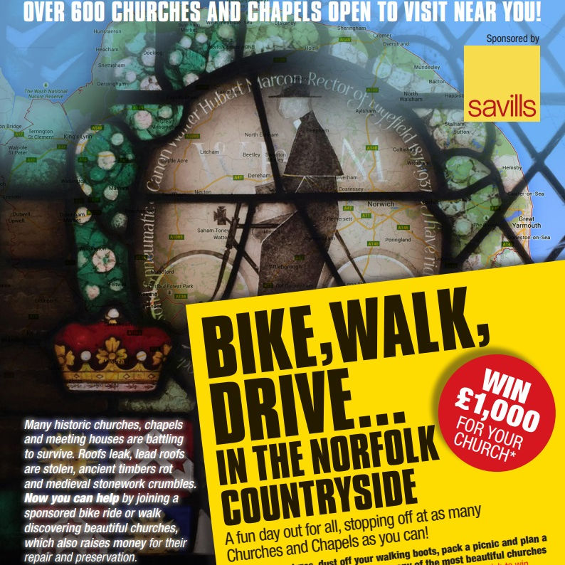 Sponsored Bike Ride 2019, Churches all around Norfolk | Pump up your tyres, dust off your walking boots, pack a picnic and plan a route from your own door to visit as many of the most beautiful churches in Norfolk as you can. PLUS you can raise money to help the Norfolk Churches Trust ... | churches, historic, cycle, walk, bicycle, ride, sponsored, drive, norfolk, trust