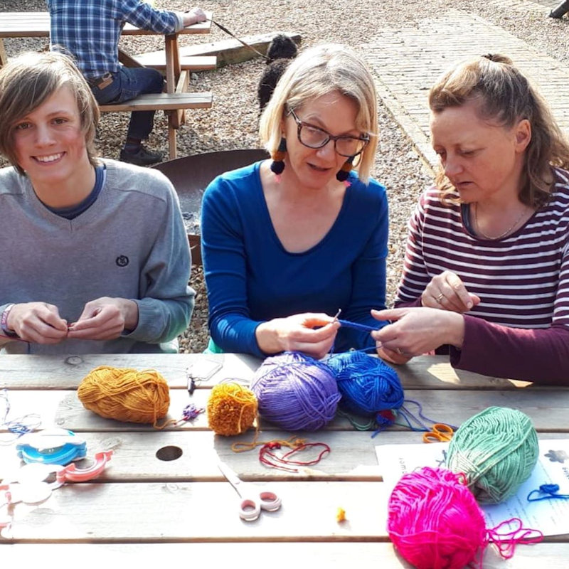 Yarn Bombing - Deepdale Festival | 21st to 24th September 2023 - Join Rachel for as long as you like during the day.  She'll show you how to make various yarn and embroidery items.  Rachel will also be decorating the trees of the Orchard with recycled art.